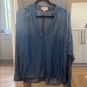 Cloth & Stone  Anthropology Blue Denim Women's Top